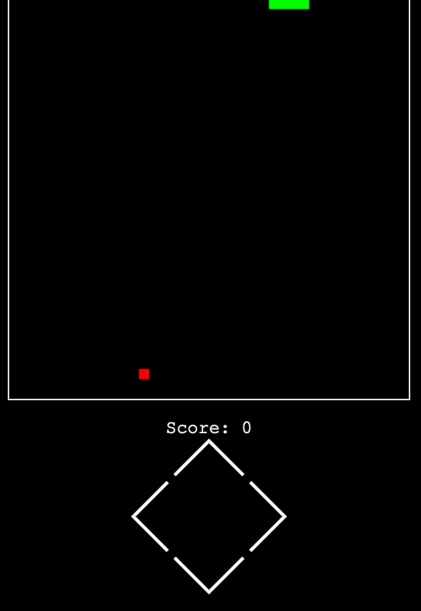 Screenshot of the snake game